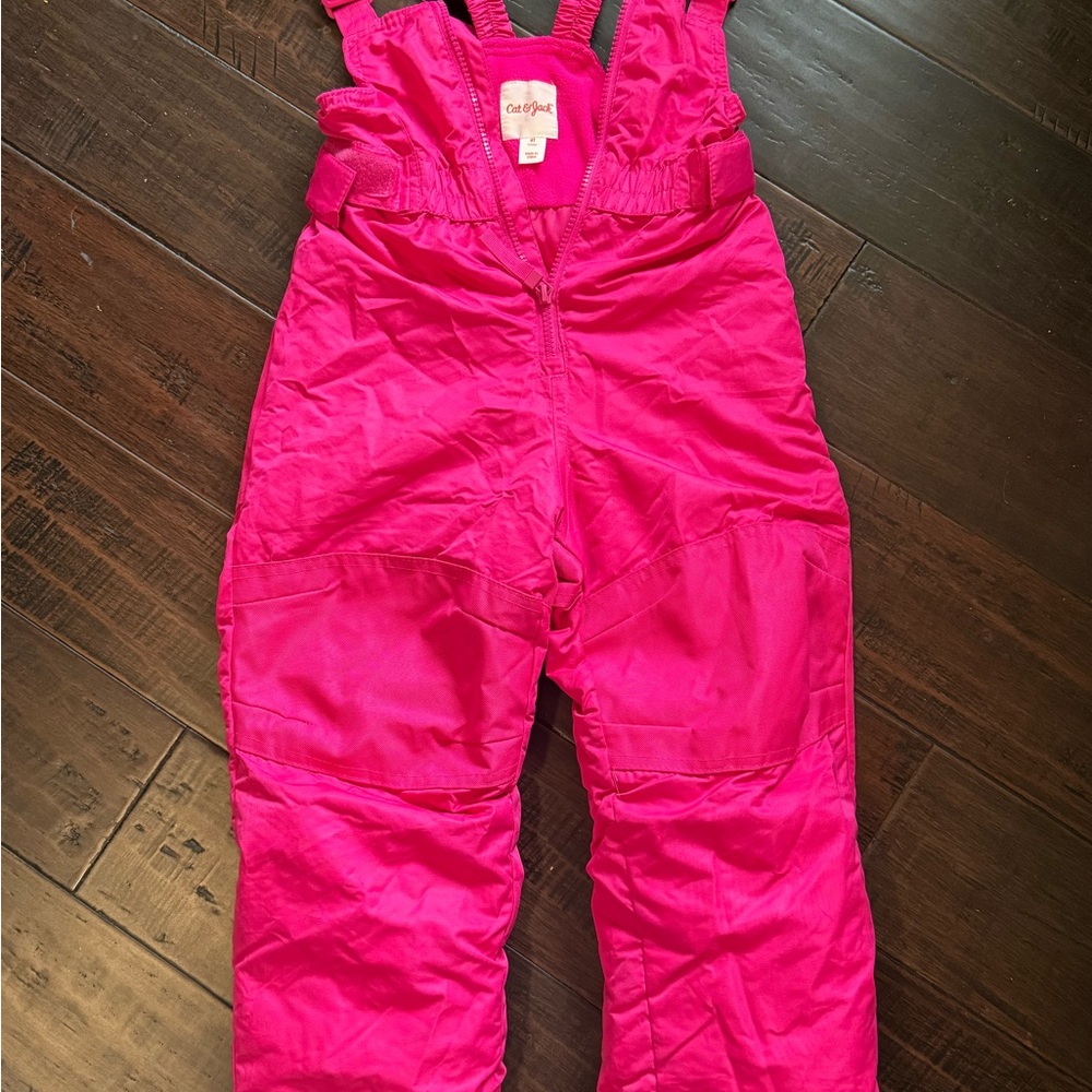 Cat & Jack Bright Pink Kids Snow pants (bib)